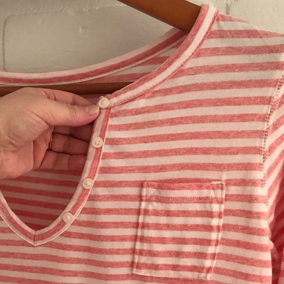 St Johns Bay Women’s Shirt White/Rosie-red Marinière Coastal Stripes Size M - Picture 3 of 9